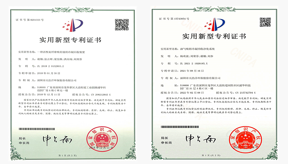 活性炭吸附脫附+冷（lěng）凝回收技（jì）術專（zhuān）利